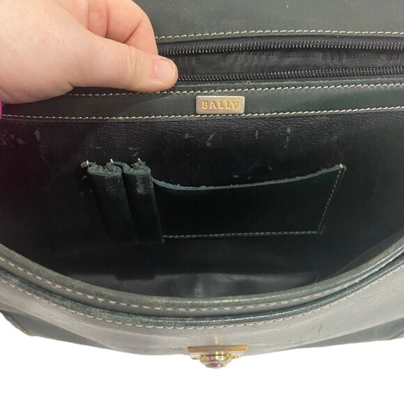 VINTAGE BALLY PATENT LEATHER Green Briefcase - Business Casual  - UNISEX - work - Picture 7 of 14